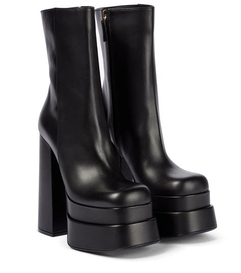 versace platform leather ankle boots|Versace high heel boots.